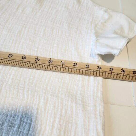 La Miel Women's Relaxed Fit Gauze Tee White V Neck 100% Cotton One size - Picture 7 of 9